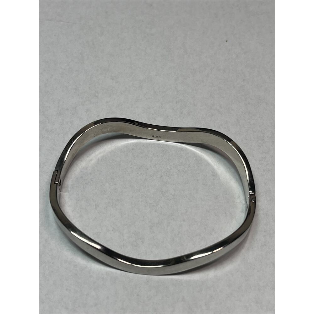 Solid Sterling Silver 925 Smooth Polished Wave Cu… - image 4